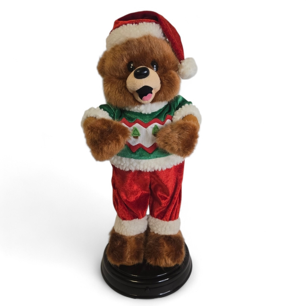 Gemmy Shake Your Booty Dancing Christmas Bear Animated Spinning Musical *WORKS*